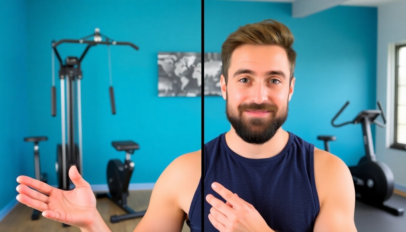 A person comparing home gym equipment and gym membership options