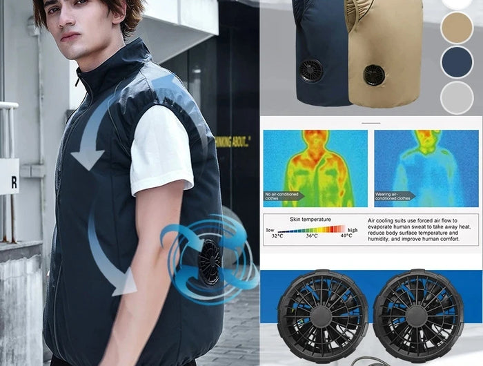 <h2>Men Summer Air Conditioning Clothing Fan Cooling Vest</h2>