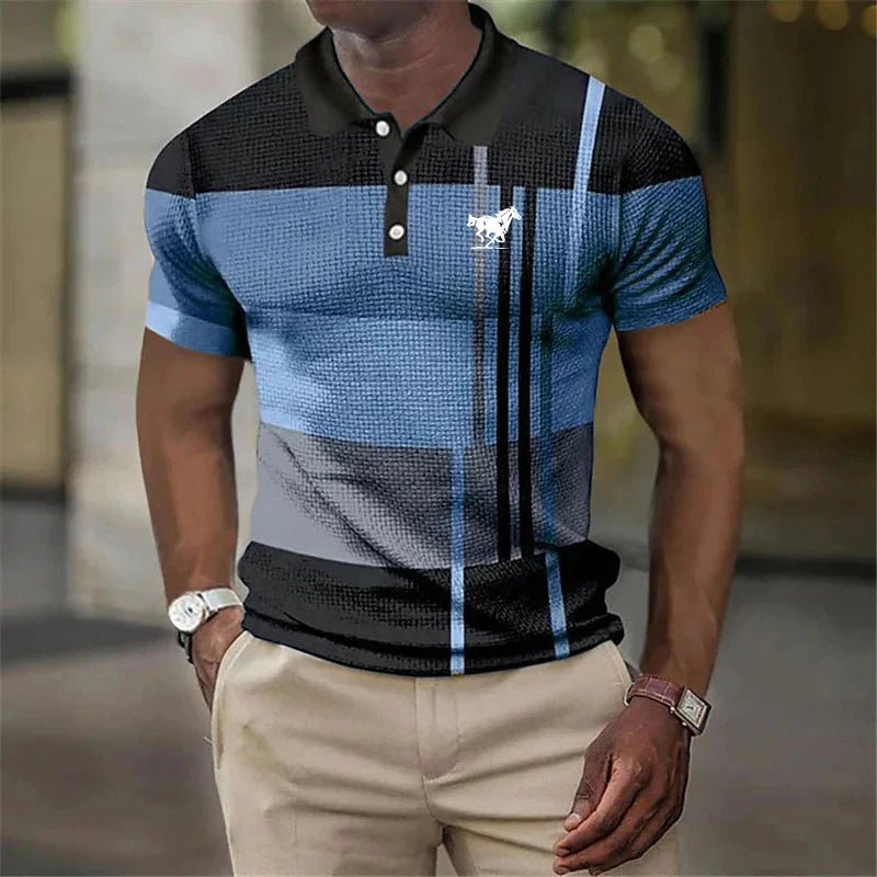 Men Summer Fashion Slim Fit Short Sleeve Sport Lapel Polo Shirt .