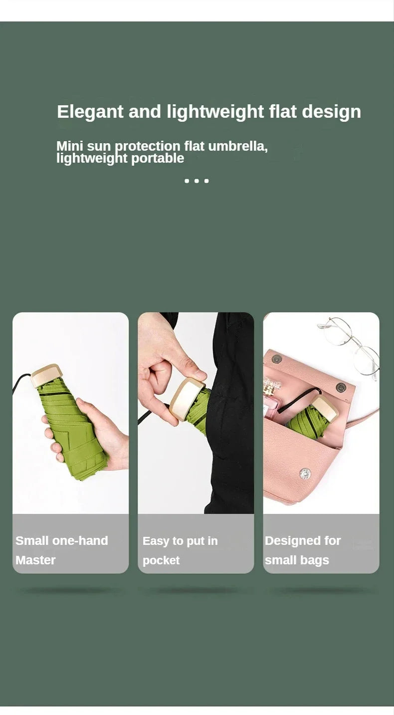 Mini Pocket Umbrella – Folding UV & Rain Protection Parasol