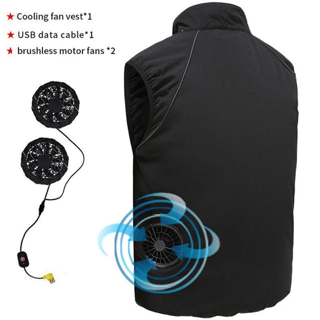 Men Summer Air Conditioning Clothing Fan Cooling Vest