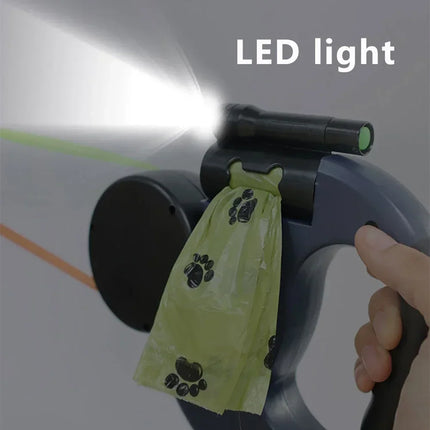 Retractable Dual Doggie Leash with LED Light,