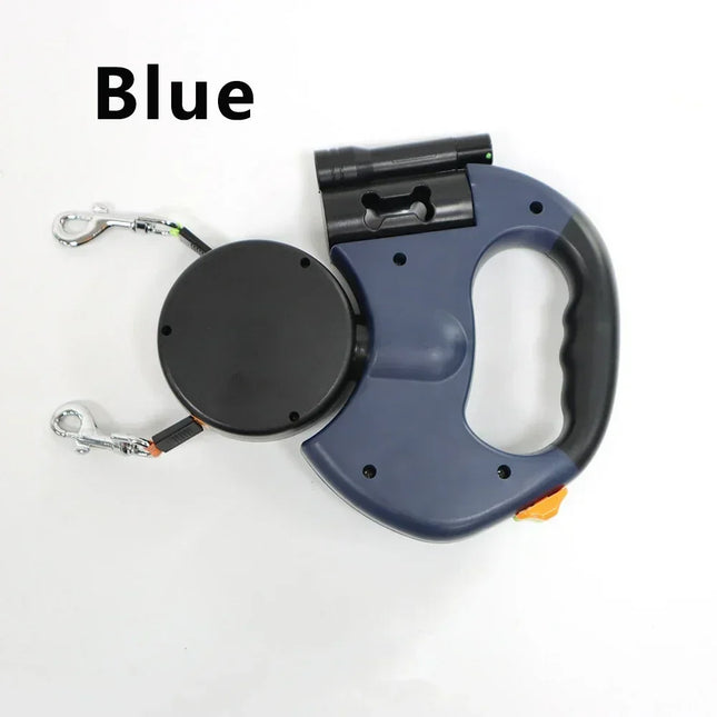 Retractable Dual Doggie Leash with LED Light,