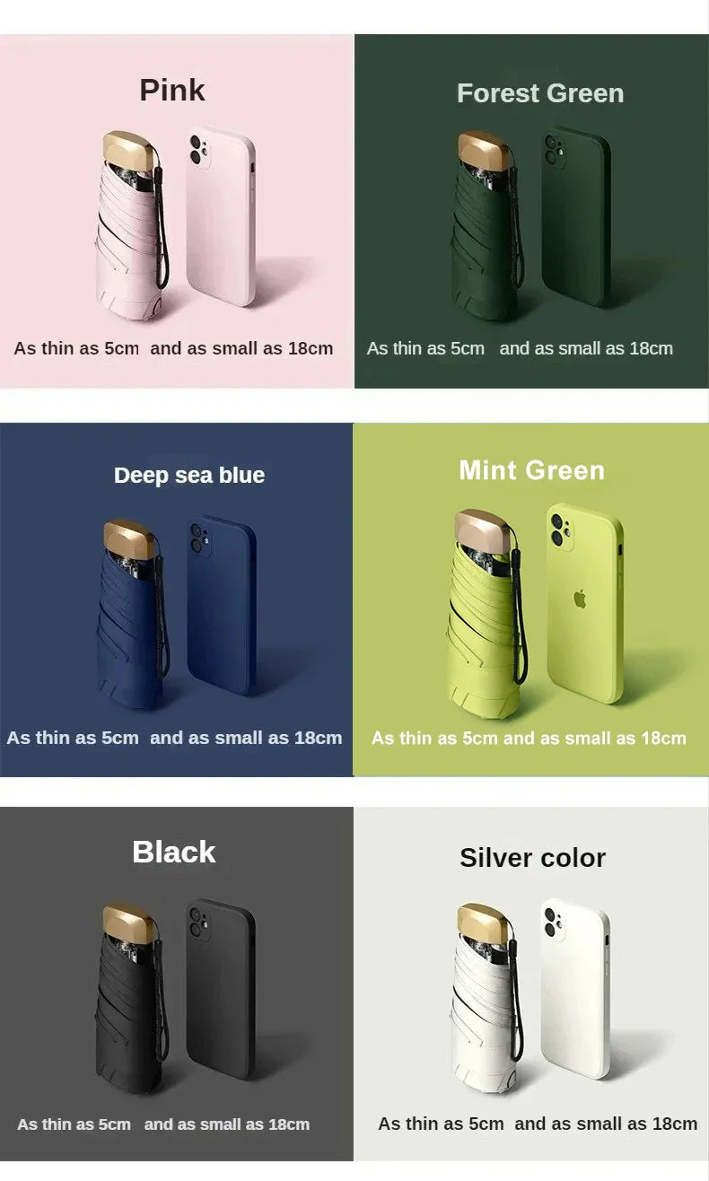 Mini Pocket Umbrella – Folding UV & Rain Protection Parasol