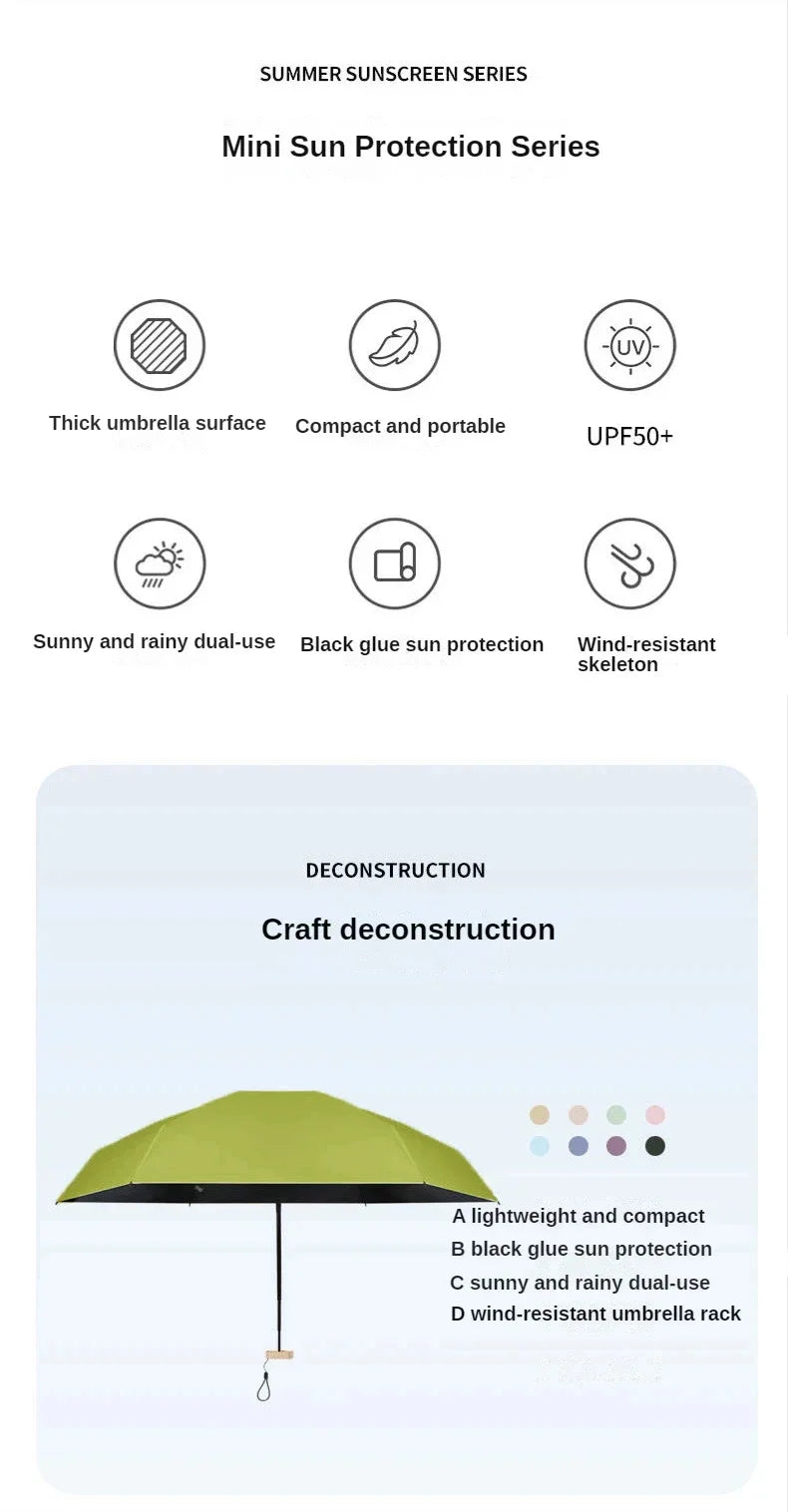 Mini Pocket Umbrella – Folding UV & Rain Protection Parasol